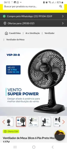 Ventilador Mondial 30cm 