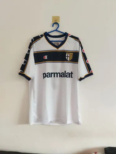Camisa Retrô Parma Adriano 2002/03 Branca - Pronta Entrega