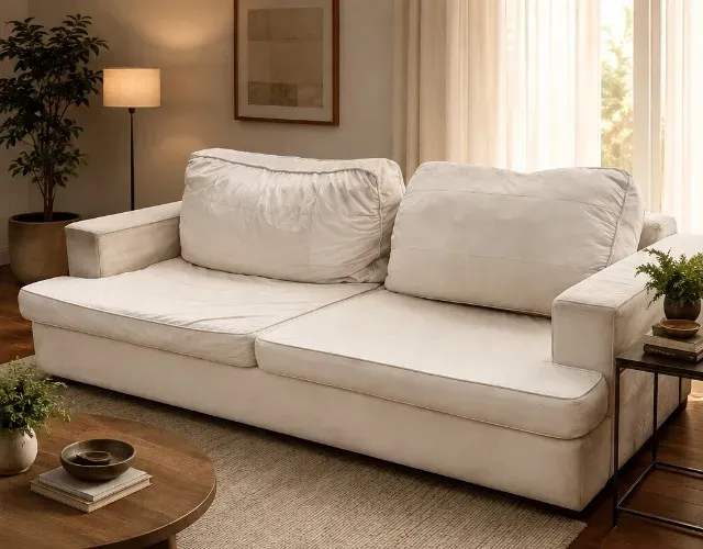 Sofá 3 Lugares Off-White 2,20m - Conforto e Elegância