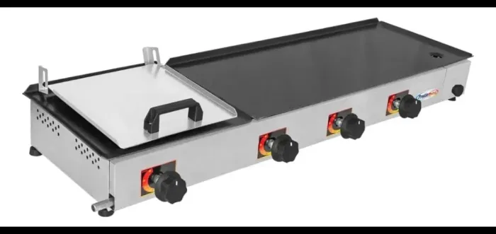 Chapa INOX profissional, 97x30, NOVA, grande, coletor de gordura, abafador. Entrega GRÁTIS