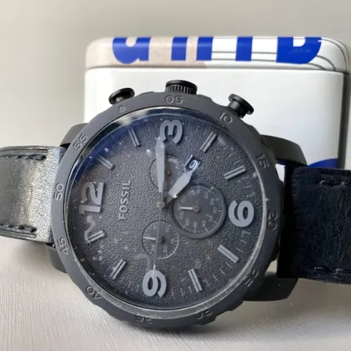 Relógio Masculino Fossil Preto(All Black)/Couro