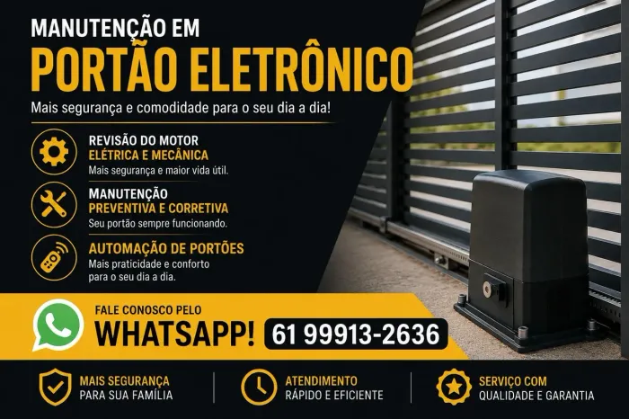 Reparo, manutenção, assistência portão eletrônico sobradinho DF