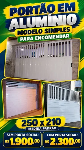 PORTÃO EM ALUMÍNIO PARA ENCOMENDAR