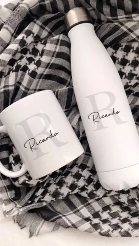 Caneca + garrafa personalizada