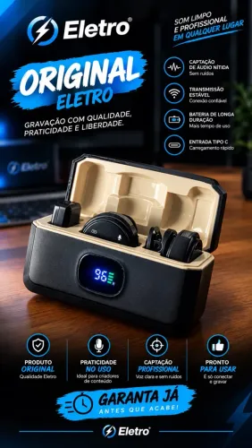 MICROFONE DE LAPELA ELETRO - TIPO C (NOVÍSSIMO)