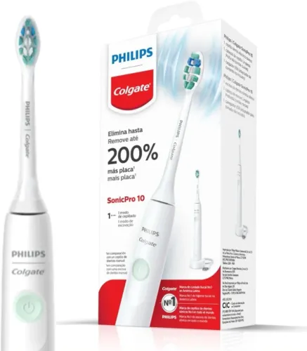 Produto Lacrado Escova De Dente Elétrica Philips Sonicpro 10 Recarregável E Bivolt Colgate