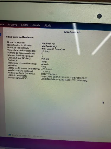 MacBook Air 11? i5 SSD 128GB Apple - Muito Conservado
