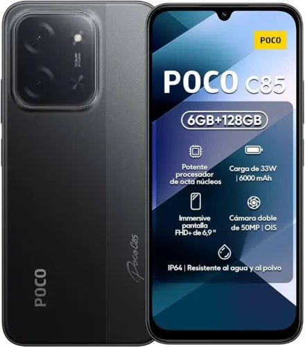 POCO C85 128GB/6GB RAM - 1 ANO DE GARANTIA