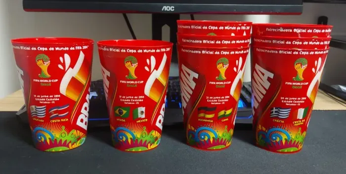 Coleção Copos Copa do Mundo 2014 Jogos Castelão Fortaleza-CE Brahma Budweiser Coca-Cola