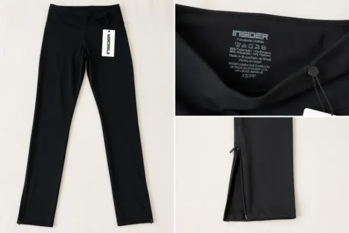 Calça Legging Zipper Insider INSKIN Preta PP Nova