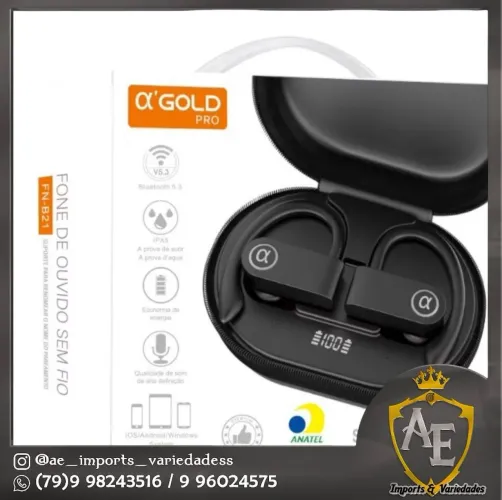 Fone bluetooth lançamento Gold