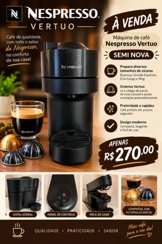 Cafeteira Nespresso Vertuo! Ótimo estado