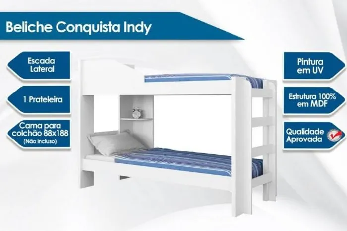 Beliche Solteiro Indy Conquista Branco *novo na caixa