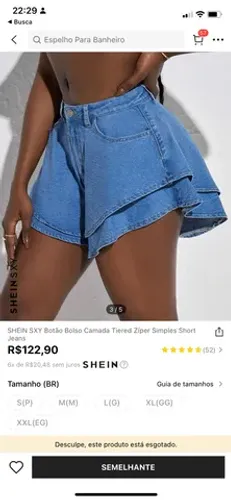 SHORT JEANS COM BABADOS