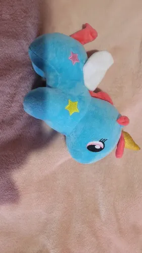 Pelúcia de unicórnio azul 20cm