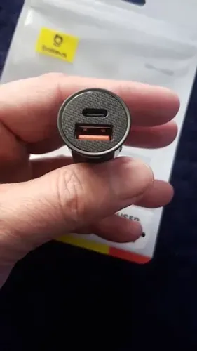 Carregador turbo Veicular Baseus 30w Usb Tipo C iPhone