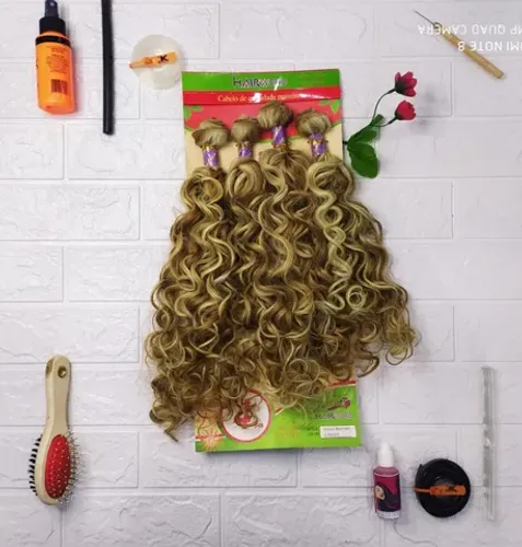 Cabelo Organico Anelado 55cm 230g 4pçs  Hair World - Cor (#p27-613)