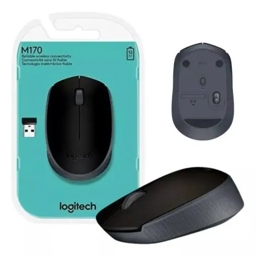 Mouse Sem Fio Logitech M170 Preto - Novo