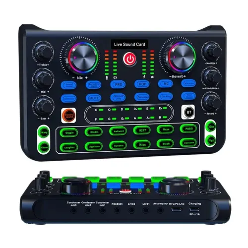 Mesa De Som Hd X60 Mixer/Sound Card Profissional/Placa Som/Rgb/bateria 3 horas/16 efeitost
