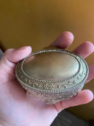 porta joias vintage era vitoriana em bronze