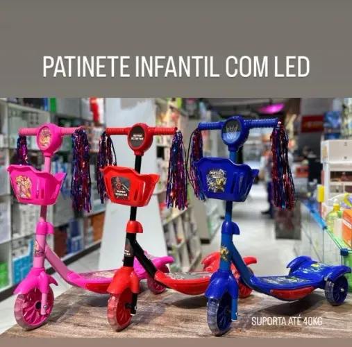 PATINETE INFANTIL COM LED