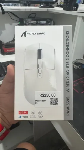Mouse Gamer Attack Shark PAW-3395 - Sem Fio - R$250,00