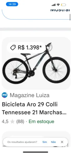 Bicicleta Aro 29 Colli Tennessee 21 Marchas