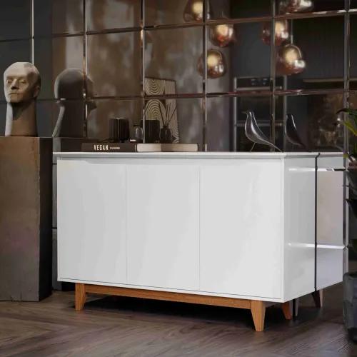 Buffet sofisticado moderno com detalhes em madeira!! 616sr6