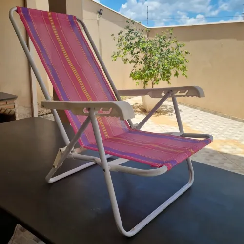Cadeira de Praia/Piscina/jardim Reclinável Alumínio (Não Enferruja)
