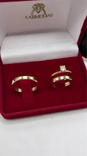 Par de aliança de ouro 10k 