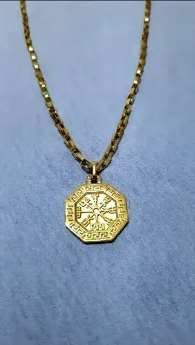 Corrente + Pingente semijoia Ouro 18K