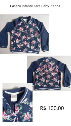 Casaco infantil Zara Baby floral 7 anos