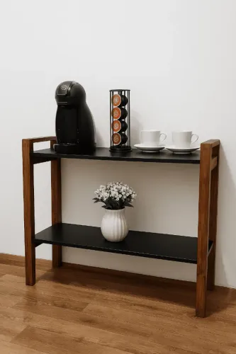 Estante Aparador Cantinho do Café Elegante Multiuso com Prateleiras de Madeira MDF