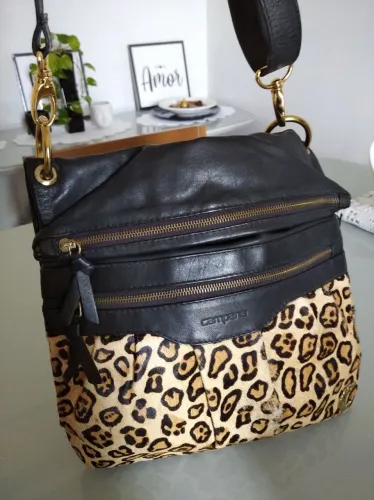 Bolsa original couro legítimo Animal Print da marca Campana adulto