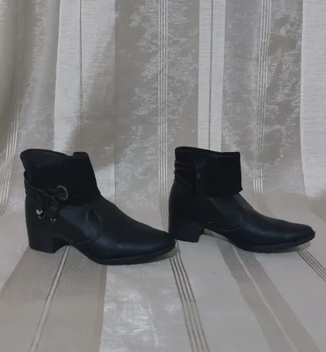 Bota Feminina cano curto preta Mississipi ultraconforto