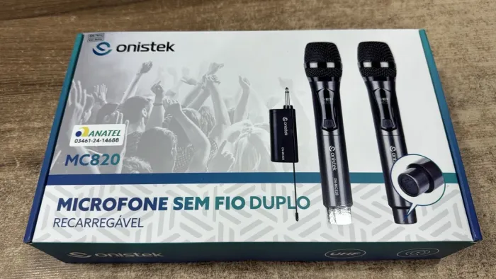 Microfone Dinamico Sem Fio Duplo Bateria Recarregáve Karaoke- Fazemos Entregas