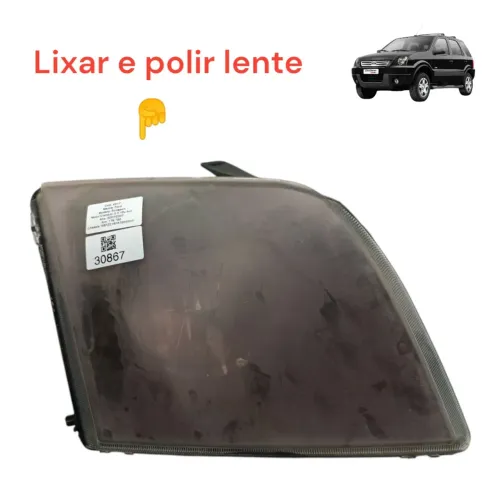 Farol Direito Ford Ecosport 2007 Detalhe Fixação Polir Lente