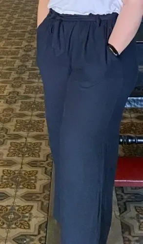 Calça linho - azul marinho - tamanho 48