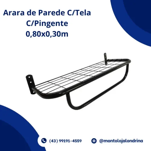 Arara de Parede C/Tela C/Pingente