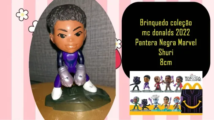 Brinquedo coleção mc donalds 2022 Pantera Negra Marvel Shuri
