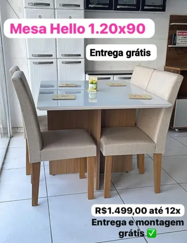 Mesa com 4 cadeiras promoção