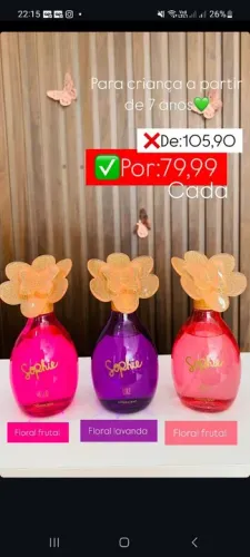 Perfumes infantis em promoção