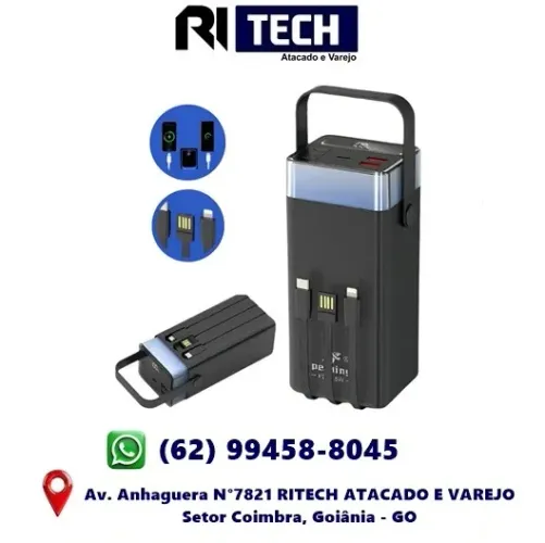 Bateria Portatil Powerbank 40000mAh Lanterna Carregamento Rápido 22.5W WUP821