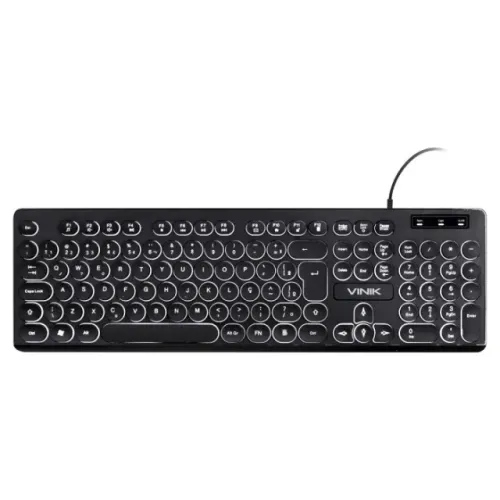 Teclado Semi Mecânico Vinik TC200 Led White Teclas Redondas - WZetta