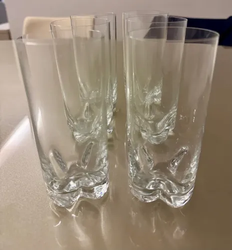 Conjunto 6 copos longos de cristal