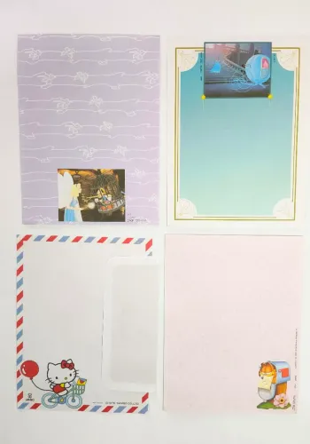 Papéis de carta Hello Kitty e Cinderela Disney 