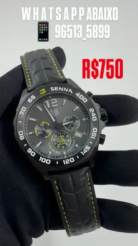 Relógio TAG HEUER SENNA MULTIFUNCIONAL PULSEIRA DE COURO 