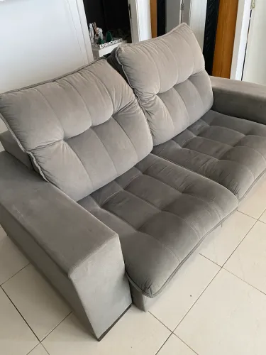 Sofá Cinza Retrátil