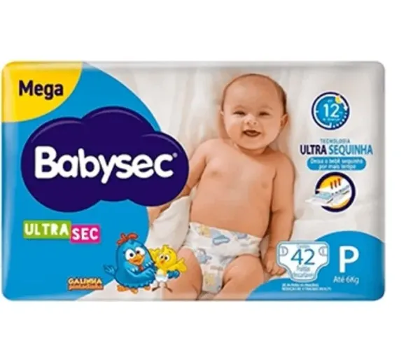 4 pacotes fralda descartável babysec 42un P