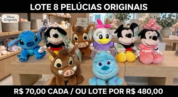 Pelucias oficiais da Disney ( lote com 8 )